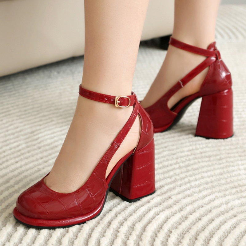 Close Toe Red Block High Heels - огляд і ціна Women Shoes Brand