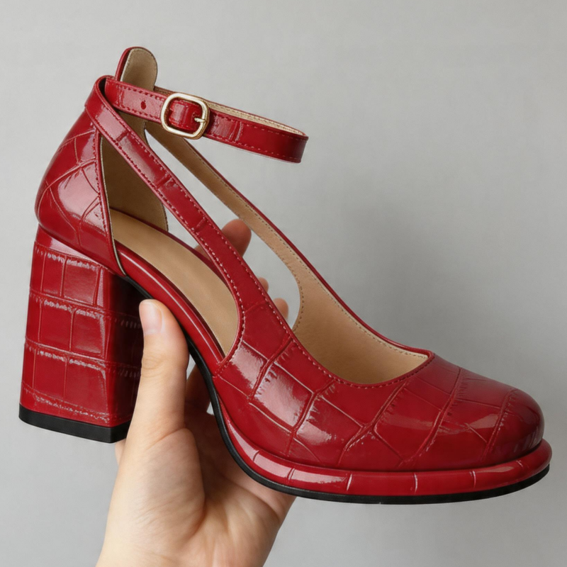 Close Toe Red Block High Heels - огляд і ціна Women Shoes Brand