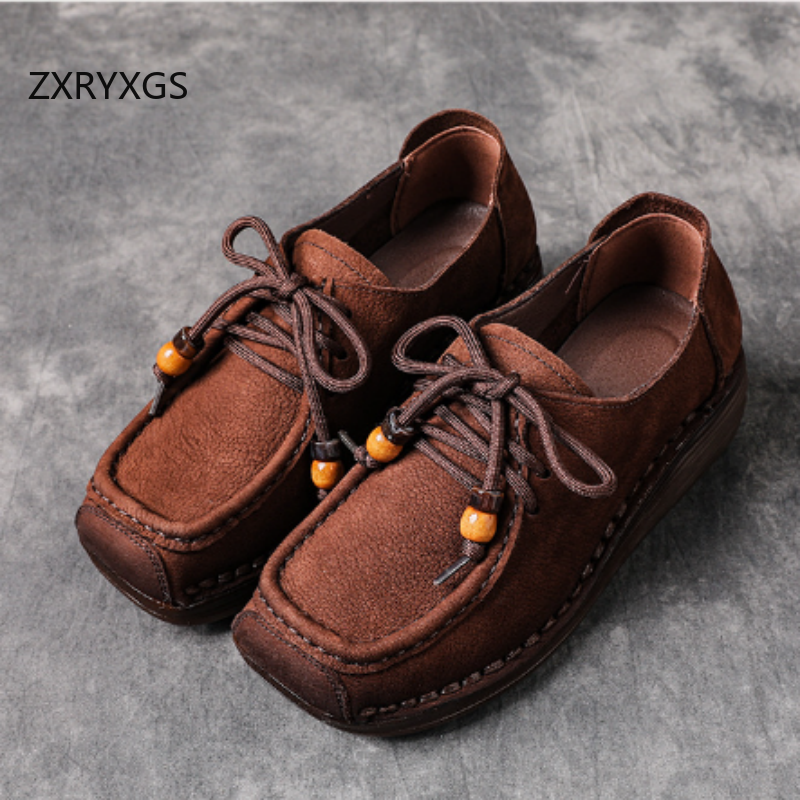 ZXRYXGS Top Layer Cowhide Squa - огляд і ціна Women Shoes Size 4 In Cm