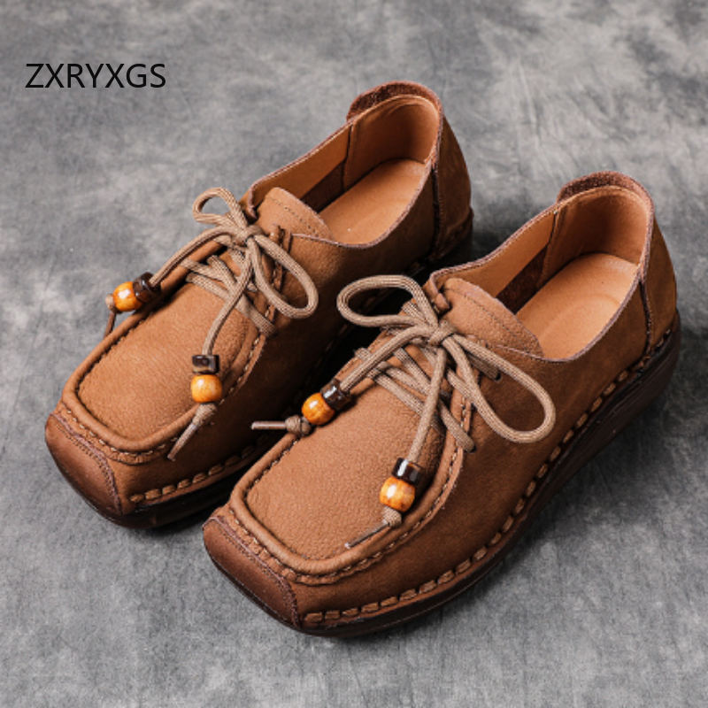 ZXRYXGS Top Layer Cowhide Squa - огляд і ціна Women Shoes Size 4 In Cm