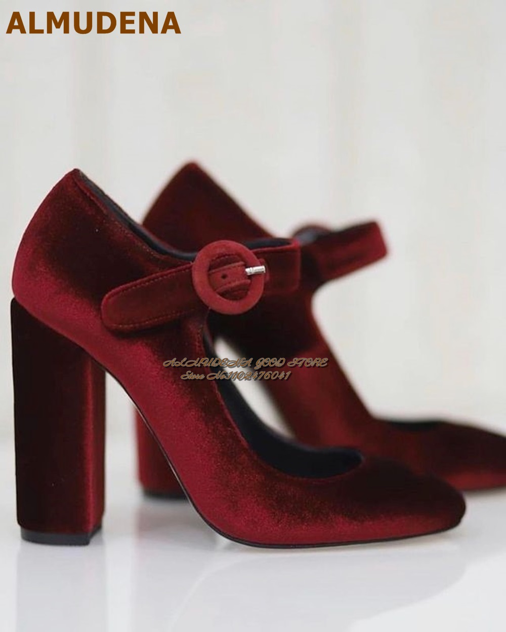 ALMUDENA Burgundy Grey Velvet  - огляд і ціна Women'S Shoes Burgundy