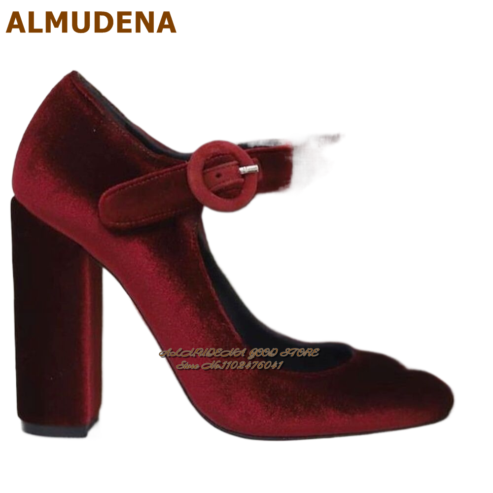 ALMUDENA Burgundy Grey Velvet  - огляд і ціна Women'S Shoes Burgundy