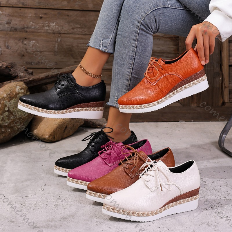 Leather Lace-Up Women's Wedge  - огляд і ціна Espadrille Wedge Shoes