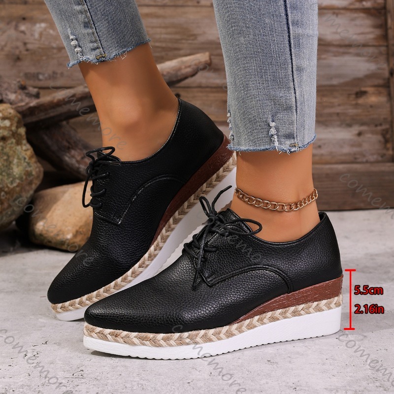 Leather Lace-Up Women's Wedge  - огляд і ціна Espadrille Wedge Shoes