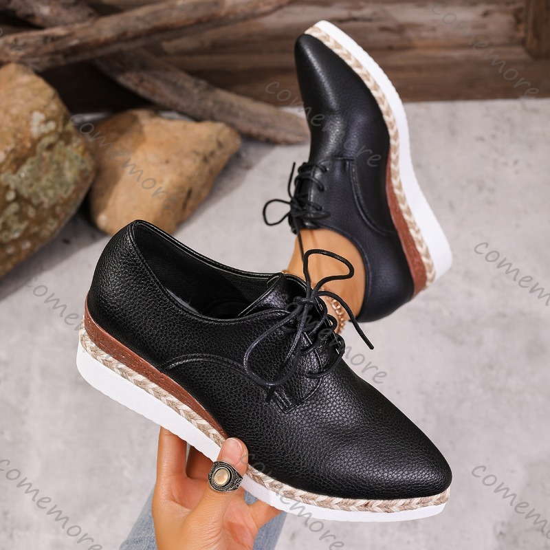 Leather Lace-Up Women's Wedge  - огляд і ціна Espadrille Wedge Shoes