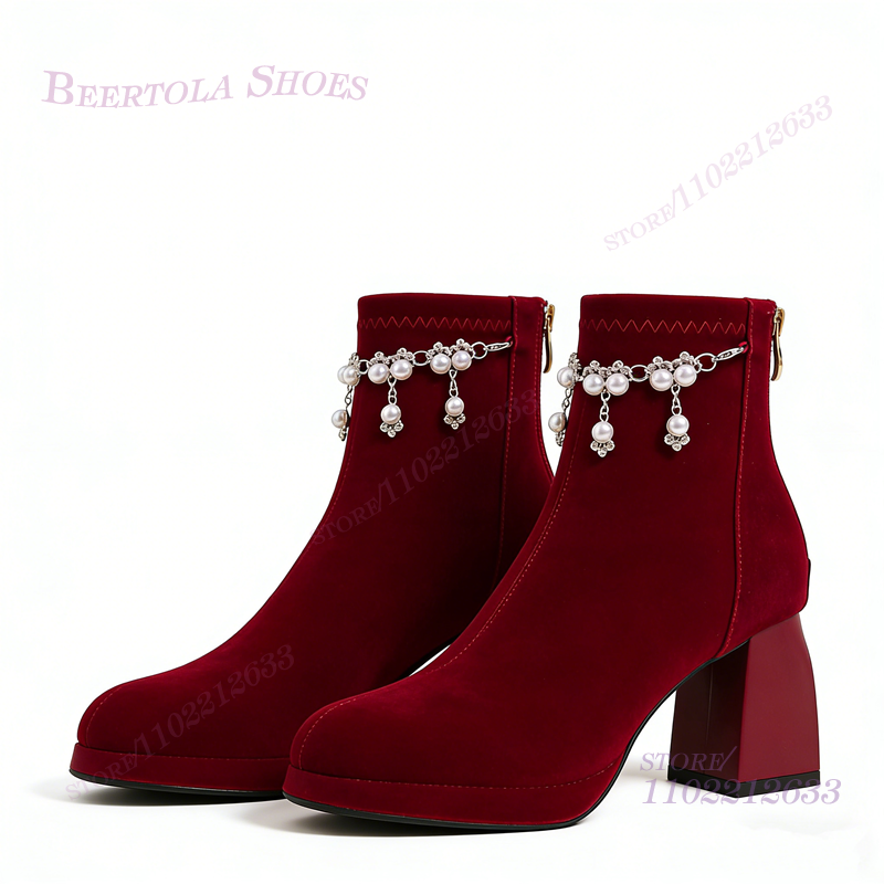 Dark Burgundy Velvet Ankle Tas - огляд і ціна Women'S Shoes Burgundy