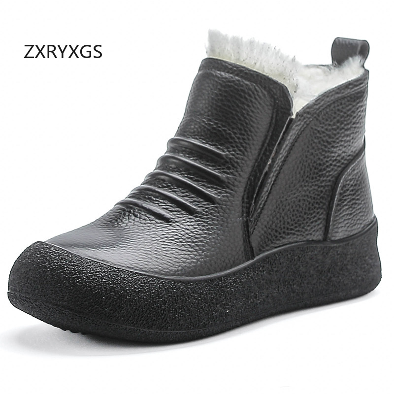 ZXRYXGS Winter Cowhide Wool Bo - огляд і ціна Women Shoes Size 4 In Cm