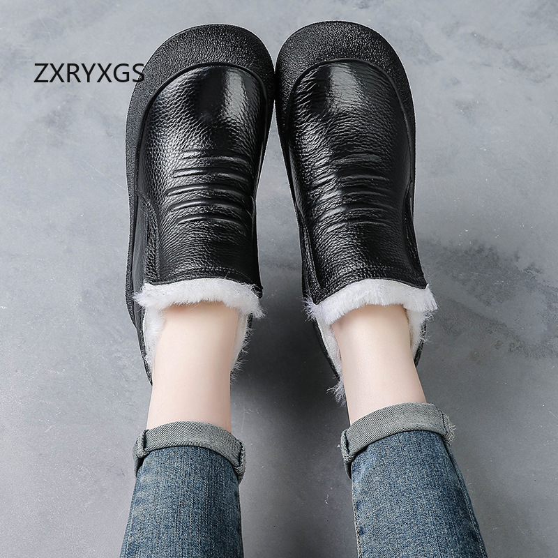 ZXRYXGS Winter Cowhide Wool Bo - огляд і ціна Women Shoes Size 4 In Cm