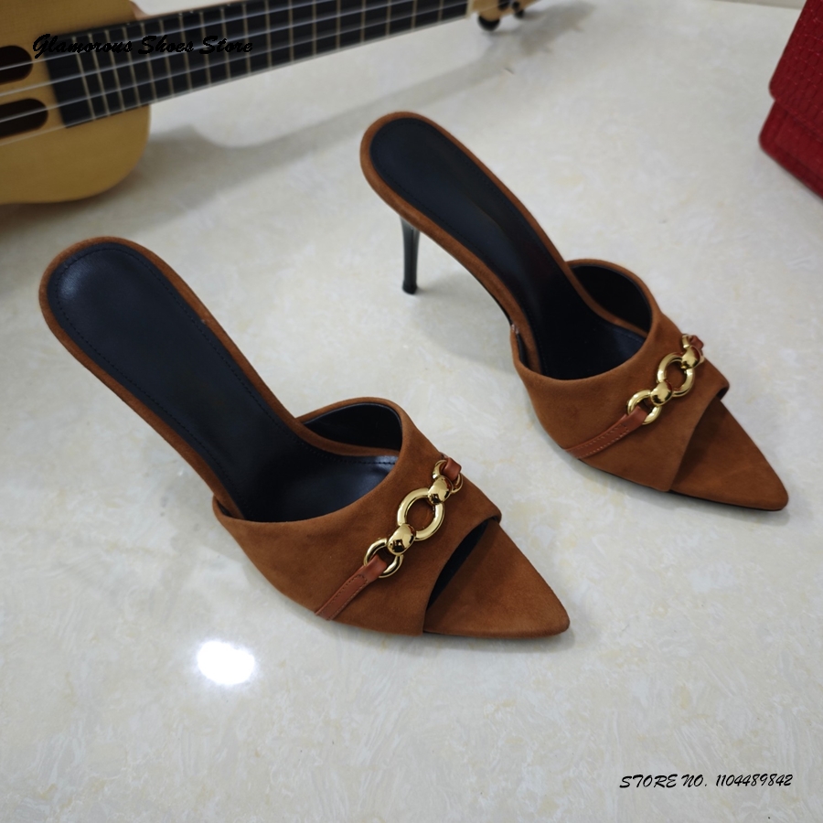 Metal Buckle Kid Suede Stilett - огляд і ціна Women'S Shoes Paris
