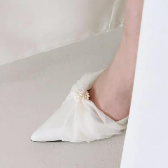 Beige White Pearl Strapped Mes - огляд і ціна Women Shoes Size 4 In Cm
