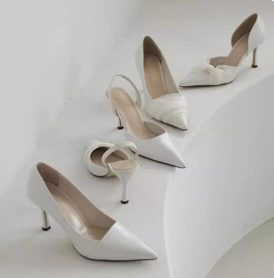Beige White Pearl Strapped Mes - огляд і ціна Women Shoes Size 4 In Cm