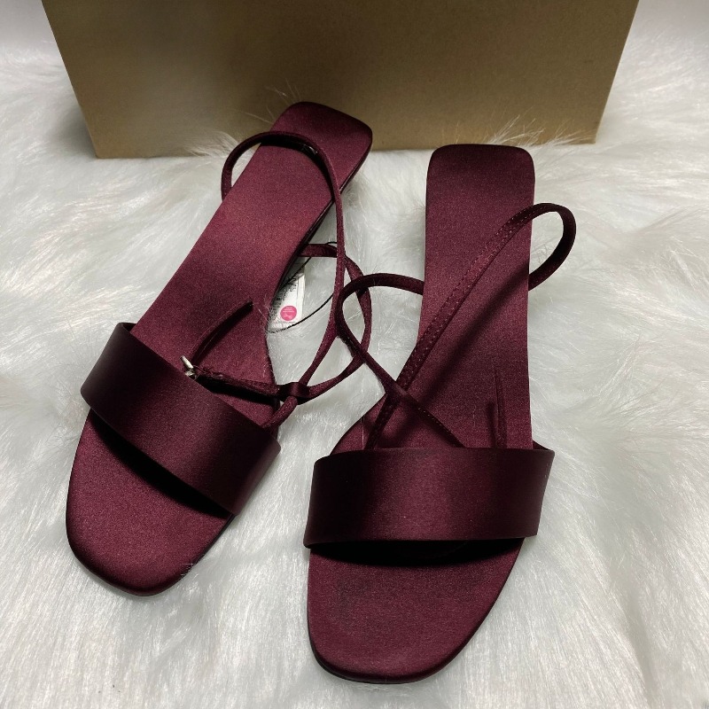Luxury Satin Ankle Strap Low H - огляд і ціна Women Shoes Brand