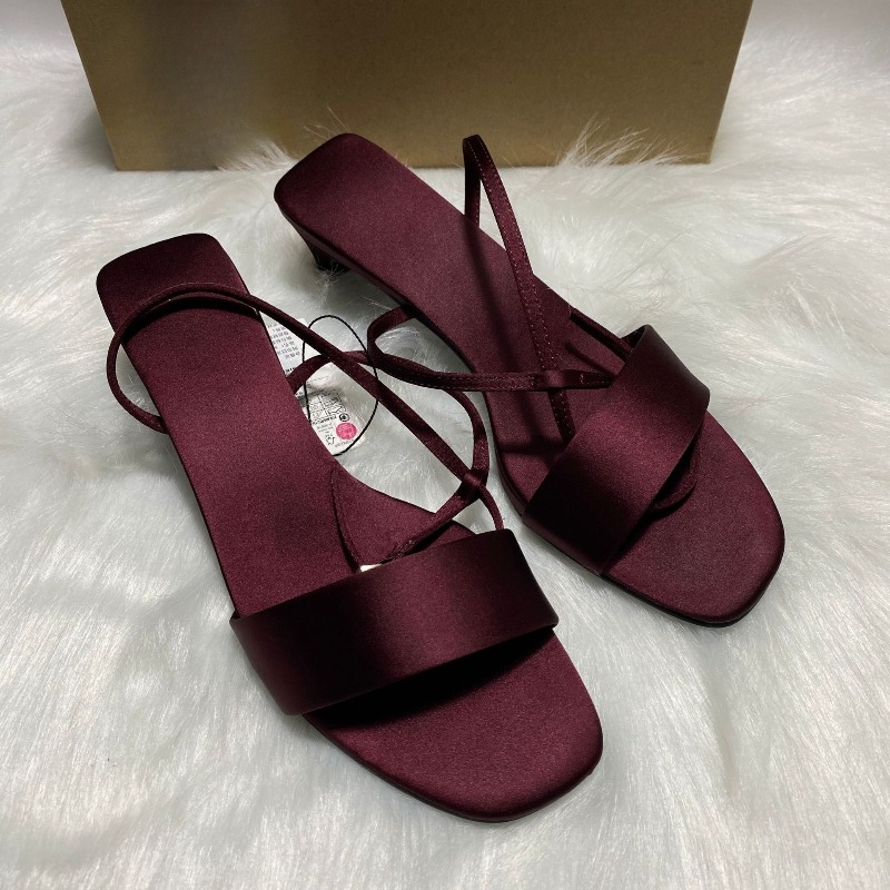 Luxury Satin Ankle Strap Low H - огляд і ціна Women Shoes Brand